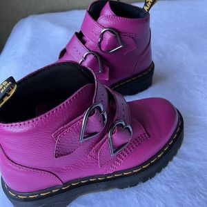 Dr. Martens Women's Devon Heart Fuchsia Platform boots